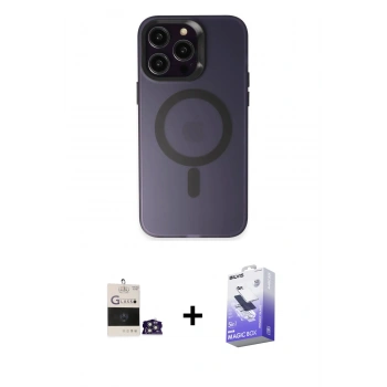 MARSİLYAN™- iPhone 14 Pro Max Kılıf Kozmos Çizgi Prime - Siyah Bilvis 5in1 5D Magic Hayalet Cam Ekran Koruyucu + Bilvis Titan Kamera Lens - GS