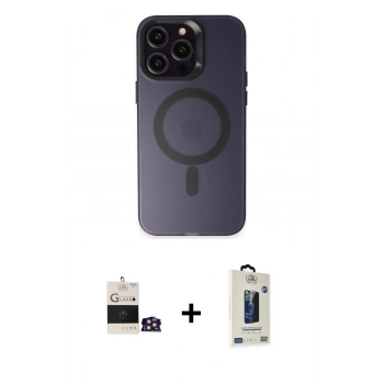 MARSİLYAN™- iPhone 14 Pro Max Kılıf Kozmos Çizgi Prime - Siyah Bilvis Hayalet Cam Ekran Koruyucu + Bilvis Titan Kamera Lens - GD