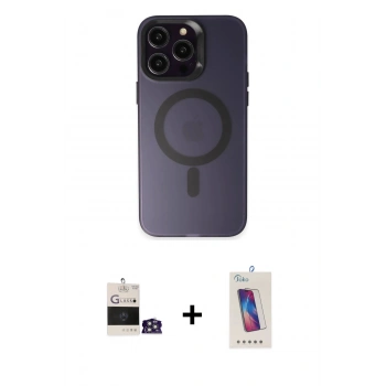 MARSİLYAN™- iPhone 14 Pro Max Kılıf Kozmos Çizgi Prime - Siyah Joko 5D Cam + Bilvis Titan Kamera Lens - GS
