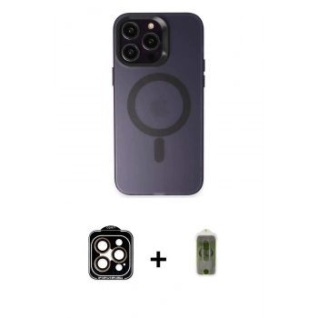 MARSİLYAN™- iPhone 14 Pro Max Kılıf Kozmos Çizgi Prime - Siyah Joko Magic 5D Hayalet Cam + PVD Metal Kamera Lens - TU