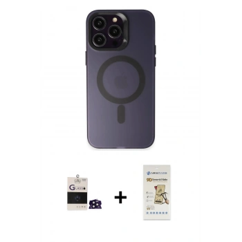 MARSİLYAN™- iPhone 14 Pro Max Kılıf Kozmos Çizgi Prime - Siyah Mat Seramik Nano Ekran Koruyucu + Bilvis Titan Kamera Lens - DNMR