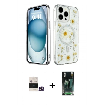 MARSİLYAN™- iPhone 14 Pro Max Kılıf Kozmos Doku - Siyah 360 Mat Full Body Arka Koruyucu + Bilvis Titan Kamera Lens - GD