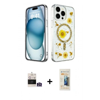 MARSİLYAN™- iPhone 14 Pro Max Kılıf Kozmos Doku - Siyah 6D Mat Seramik Hayalet Nano Ekran Koruyucu + Bilvis Titan Kamera Lens - GS