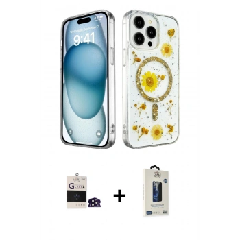 MARSİLYAN™- iPhone 14 Pro Max Kılıf Kozmos Doku - Siyah Bilvis Hayalet Cam Ekran Koruyucu + Bilvis Titan Kamera Lens - DNMR