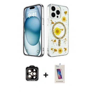MARSİLYAN™- iPhone 14 Pro Max Kılıf Kozmos Doku - Siyah Joko 5D Cam + PVD Metal Kamera Lens - TU
