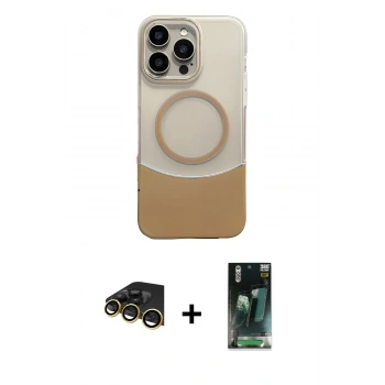 MARSİLYAN™- iPhone 14 Pro Max Kılıf Kozmos Form Özel Seri - Şeffaf 360 Full Body Arka Koruyucu + Raze Metal Kamera Lens - GD