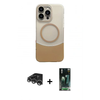 MARSİLYAN™- iPhone 14 Pro Max Kılıf Kozmos Form Özel Seri - Şeffaf 360 Full Body Arka Koruyucu + Raze Metal Kamera Lens - GS