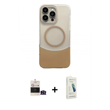 MARSİLYAN™- iPhone 14 Pro Max Kılıf Kozmos Form Özel Seri - Şeffaf Pasifik Cam Ekran Koruyucu + Bilvis Titan Kamera Lens - SH