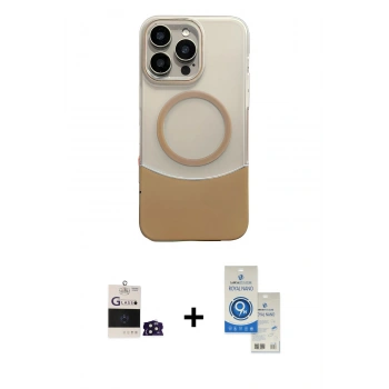 MARSİLYAN™- iPhone 14 Pro Max Kılıf Kozmos Form Özel Seri - Şeffaf Royal Nano Ekran Koruyucu + Bilvis Titan Kamera Lens - DNMR