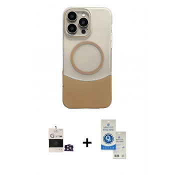 MARSİLYAN™- iPhone 14 Pro Max Kılıf Kozmos Form Özel Seri - Şeffaf Royal Nano Ekran Koruyucu + Bilvis Titan Kamera Lens - GD