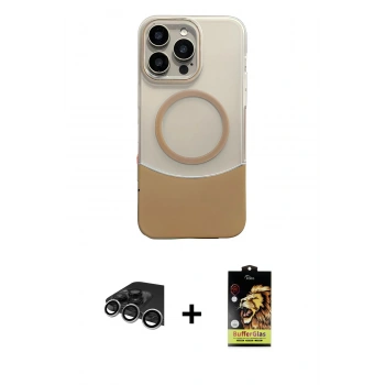 MARSİLYAN™- iPhone 14 Pro Max Kılıf Kozmos Form Özel Seri - Siyah Buffer Cam Ekran Koruyucu + Raze Metal Kamera Lens - GS