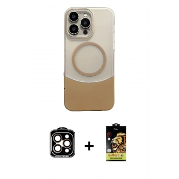 MARSİLYAN™- iPhone 14 Pro Max Kılıf Kozmos Form Özel Seri - Siyah Buffer Cam Ekran Koruyucu + PVD Metal Kamera Lens - TU