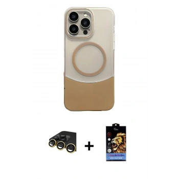 MARSİLYAN™- iPhone 14 Pro Max Kılıf Kozmos Form Özel Seri - Siyah Buffer Hayalet Cam Ekran Koruyucu + Raze Metal Kamera Lens - GD