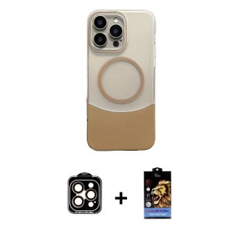 MARSİLYAN™- iPhone 14 Pro Max Kılıf Kozmos Form Özel Seri - Siyah Buffer Hayalet Cam Ekran Koruyucu + PVD Metal Kamera Lens - TU