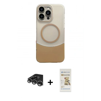 MARSİLYAN™- iPhone 14 Pro Max Kılıf Kozmos Form Özel Seri - Siyah Mat Seramik Nano Ekran Koruyucu + Raze Metal Kamera Lens - GS