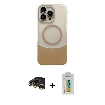 MARSİLYAN™- iPhone 14 Pro Max Kılıf Kozmos Form Özel Seri - Siyah Polymer Nano Ekran Koruyucu + Raze Metal Kamera Lens - GD