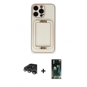 MARSİLYAN™- iPhone 14 Pro Max Kılıf Kozmos Minimal Prime - Şeffaf 360 Full Body Arka Koruyucu + Raze Metal Kamera Lens - GS