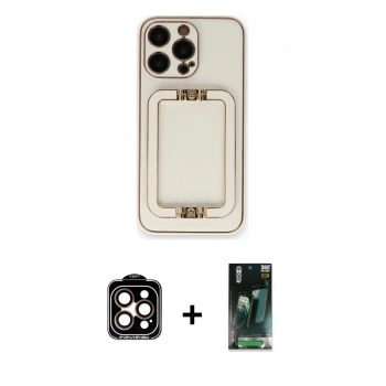 MARSİLYAN™- iPhone 14 Pro Max Kılıf Kozmos Minimal Prime - Şeffaf 360 Full Body Arka Koruyucu + PVD Metal Kamera Lens - TU