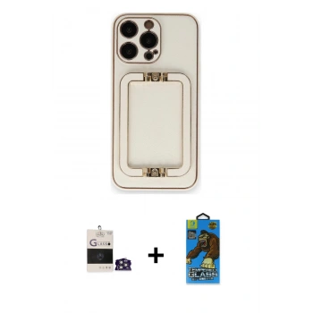 MARSİLYAN™- iPhone 14 Pro Max Kılıf Kozmos Minimal Prime - Siyah 18D Cam Ekran Koruyucu + Bilvis Titan Kamera Lens - GS