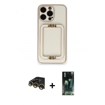 MARSİLYAN™- iPhone 14 Pro Max Kılıf Kozmos Minimal Prime - Siyah 360 Mat Full Body Arka Koruyucu + Raze Metal Kamera Lens - GD