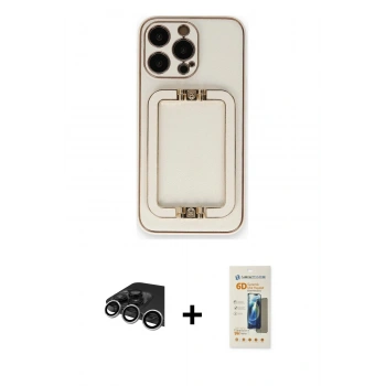 MARSİLYAN™- iPhone 14 Pro Max Kılıf Kozmos Minimal Prime - Siyah 6D Mat Seramik Hayalet Nano Ekran Koruyucu + Raze Metal Kamera Lens - GS