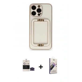 MARSİLYAN™- iPhone 14 Pro Max Kılıf Kozmos Minimal Prime - Siyah Bilvis 3D Mat Cam Ekran Koruyucu + Bilvis Titan Kamera Lens - SH