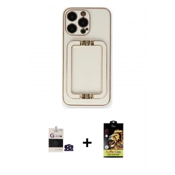 MARSİLYAN™- iPhone 14 Pro Max Kılıf Kozmos Minimal Prime - Siyah Buffer Cam Ekran Koruyucu + Bilvis Titan Kamera Lens - DNMR