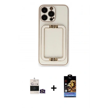 MARSİLYAN™- iPhone 14 Pro Max Kılıf Kozmos Minimal Prime - Siyah Buffer Hayalet Cam Ekran Koruyucu + Bilvis Titan Kamera Lens - GD