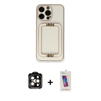 MARSİLYAN™- iPhone 14 Pro Max Kılıf Kozmos Minimal Prime - Siyah Joko 5D Cam + PVD Metal Kamera Lens - TU