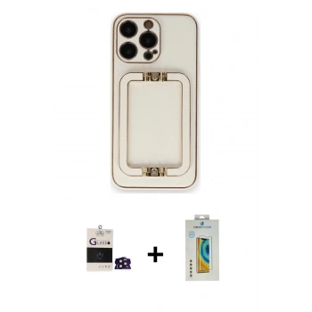 MARSİLYAN™- iPhone 14 Pro Max Kılıf Kozmos Minimal Prime - Siyah Polymer Nano Ekran Koruyucu + Bilvis Titan Kamera Lens - DNMR