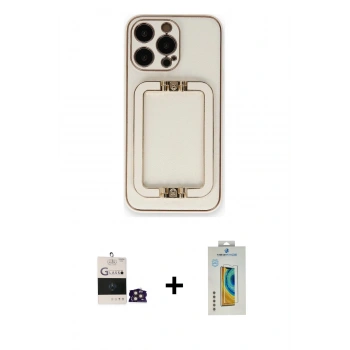 MARSİLYAN™- iPhone 14 Pro Max Kılıf Kozmos Minimal Prime - Siyah Polymer Nano Ekran Koruyucu + Bilvis Titan Kamera Lens - GD