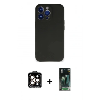 MARSİLYAN™- iPhone 14 Pro Max Kılıf Kozmos Yansıma Özel Seri - Şeffaf 360 Full Body Arka Koruyucu + PVD Metal Kamera Lens - TU