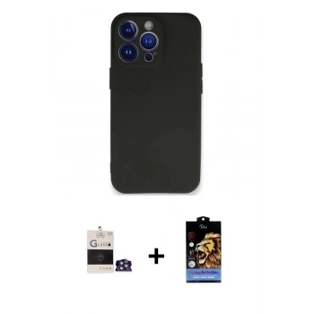 MARSİLYAN™- iPhone 14 Pro Max Kılıf Kozmos Yansıma Özel Seri - Siyah Buffer Hayalet Cam Ekran Koruyucu + Bilvis Titan Kamera Lens - GS