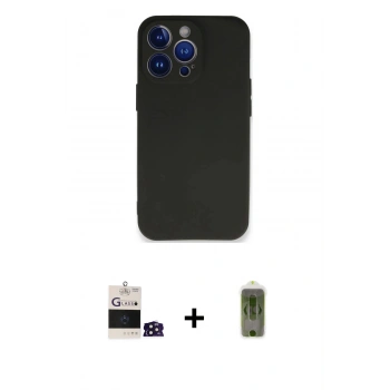 MARSİLYAN™- iPhone 14 Pro Max Kılıf Kozmos Yansıma Özel Seri - Siyah Joko Magic 5D Hayalet Cam + Bilvis Titan Kamera Lens - DNMR