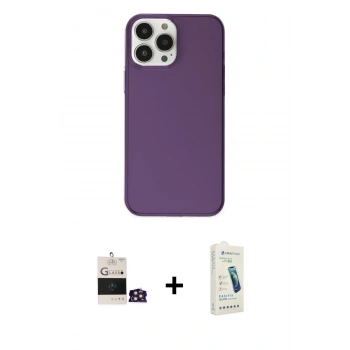 MARSİLYAN™- iPhone 14 Pro Max Kılıf Kutup Doku Koleksiyonu - Şeffaf Pasifik Cam Ekran Koruyucu + Bilvis Titan Kamera Lens - GD