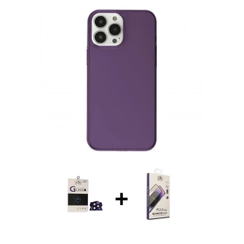 MARSİLYAN™- iPhone 14 Pro Max Kılıf Kutup Doku Koleksiyonu - Siyah Bilvis 3D Mat Cam Ekran Koruyucu + Bilvis Titan Kamera Lens - DNMR