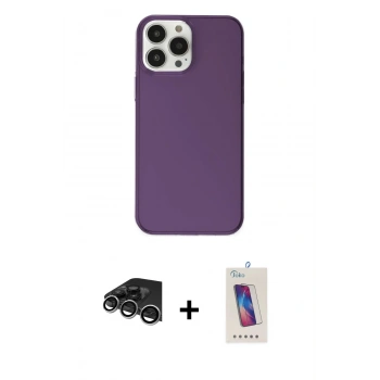 MARSİLYAN™- iPhone 14 Pro Max Kılıf Kutup Doku Koleksiyonu - Siyah Joko 5D Cam + Raze Metal Kamera Lens - GS