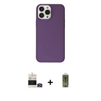 MARSİLYAN™- iPhone 14 Pro Max Kılıf Kutup Doku Koleksiyonu - Siyah Joko Magic 5D Hayalet Cam + Bilvis Titan Kamera Lens - GD