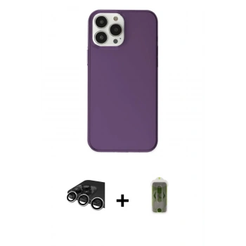 MARSİLYAN™- iPhone 14 Pro Max Kılıf Kutup Doku Koleksiyonu - Siyah Joko Magic 5D Hayalet Cam + Raze Metal Kamera Lens - GS