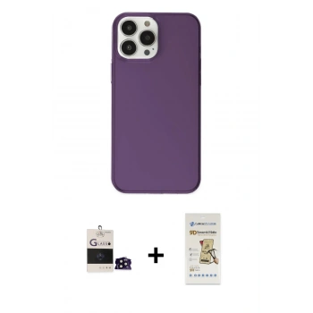 MARSİLYAN™- iPhone 14 Pro Max Kılıf Kutup Doku Koleksiyonu - Siyah Mat Seramik Nano Ekran Koruyucu + Bilvis Titan Kamera Lens - SH