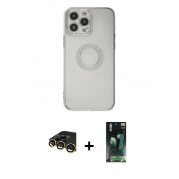 MARSİLYAN™- iPhone 14 Pro Max Kılıf Kutup Klasik - Siyah 360 Mat Full Body Arka Koruyucu + Raze Metal Kamera Lens - GD