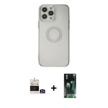 MARSİLYAN™- iPhone 14 Pro Max Kılıf Kutup Klasik - Siyah 360 Mat Full Body Arka Koruyucu + Bilvis Titan Kamera Lens - GS
