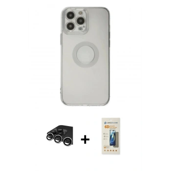 MARSİLYAN™- iPhone 14 Pro Max Kılıf Kutup Klasik - Siyah 6D Mat Seramik Hayalet Nano Ekran Koruyucu + Raze Metal Kamera Lens - GS