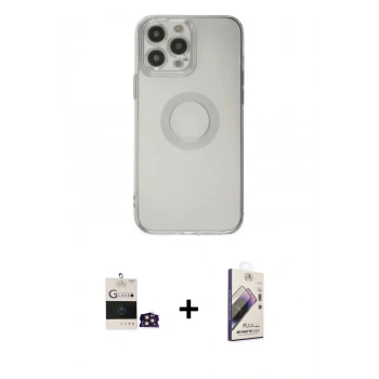 MARSİLYAN™- iPhone 14 Pro Max Kılıf Kutup Klasik - Siyah Bilvis 3D Mat Cam Ekran Koruyucu + Bilvis Titan Kamera Lens - GD