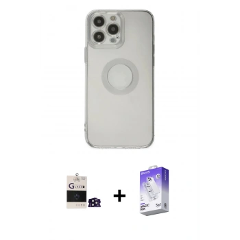 MARSİLYAN™- iPhone 14 Pro Max Kılıf Kutup Klasik - Siyah Bilvis 5in1 3D Magic Cam Ekran Koruyucu + Bilvis Titan Kamera Lens - DNMR