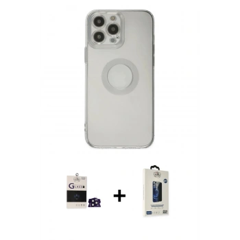 MARSİLYAN™- iPhone 14 Pro Max Kılıf Kutup Klasik - Siyah Bilvis Hayalet Cam Ekran Koruyucu + Bilvis Titan Kamera Lens - DNMR