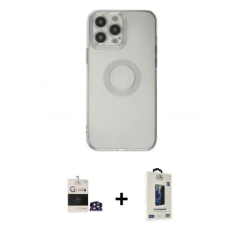 MARSİLYAN™- iPhone 14 Pro Max Kılıf Kutup Klasik - Siyah Bilvis Hayalet Cam Ekran Koruyucu + Bilvis Titan Kamera Lens - GS