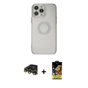 MARSİLYAN™- iPhone 14 Pro Max Kılıf Kutup Klasik - Siyah Buffer Cam Ekran Koruyucu + Raze Metal Kamera Lens - GD