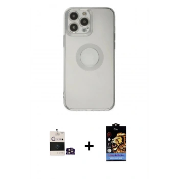 MARSİLYAN™- iPhone 14 Pro Max Kılıf Kutup Klasik - Siyah Buffer Hayalet Cam Ekran Koruyucu + Bilvis Titan Kamera Lens - GD