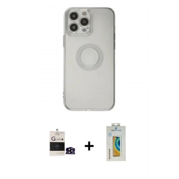 MARSİLYAN™- iPhone 14 Pro Max Kılıf Kutup Klasik - Siyah Polymer Nano Ekran Koruyucu + Bilvis Titan Kamera Lens - SH